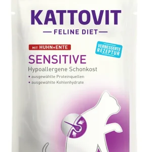 Bestpreis Sparpaket 24 x 85 g Kattovit Sensitive mit Huhn & Ente Katzen Nassfutter